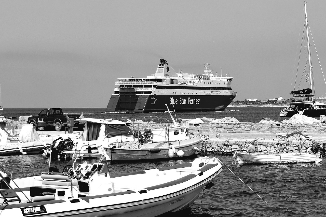 port, ferry, nature, ship, greece, paros, transport, sea, to travel